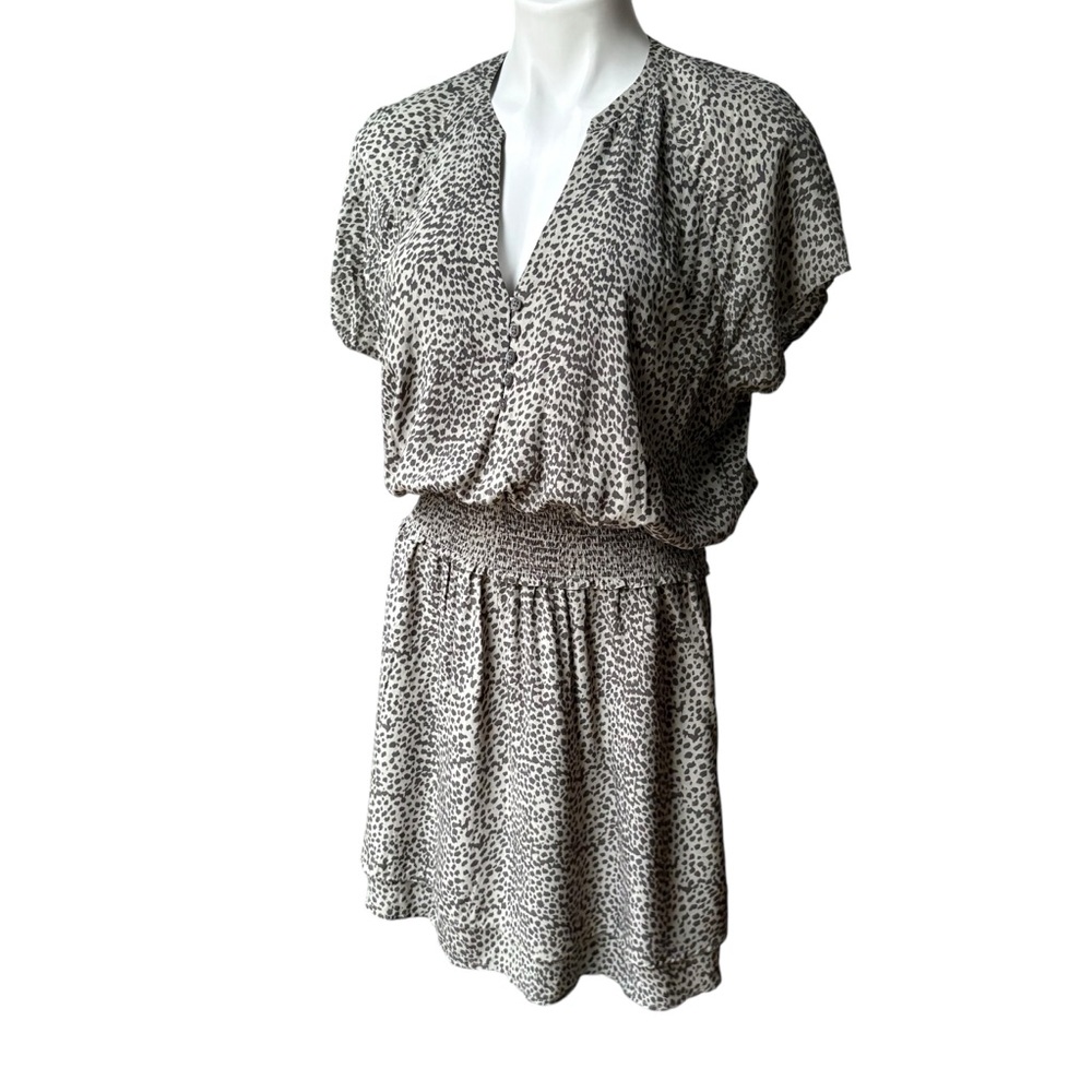 Rails Karla Animal Print Mini Dress in Olive Lynx, Sz L - Picture 9 of 14